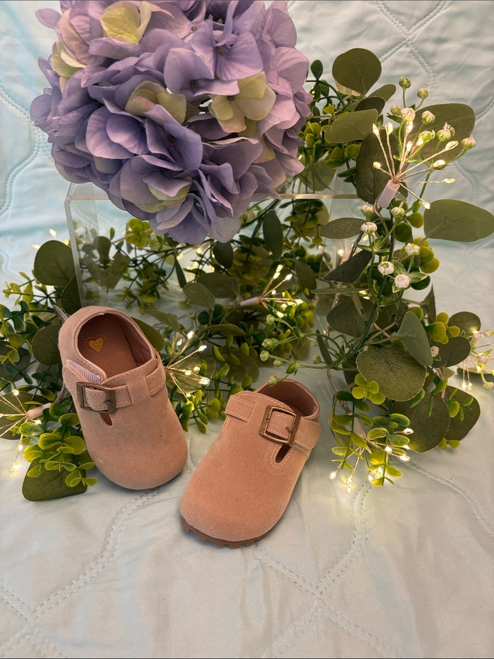 Toddler Suede Buckle Shoes in Tan